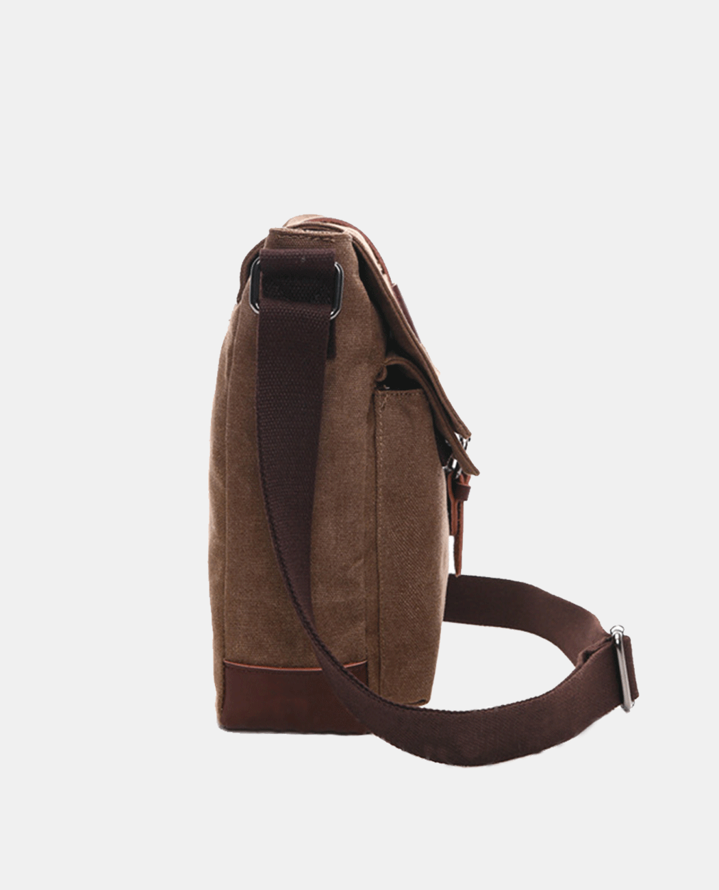 Brown Flip Messenger Bag -Bags- BAGHUGS--