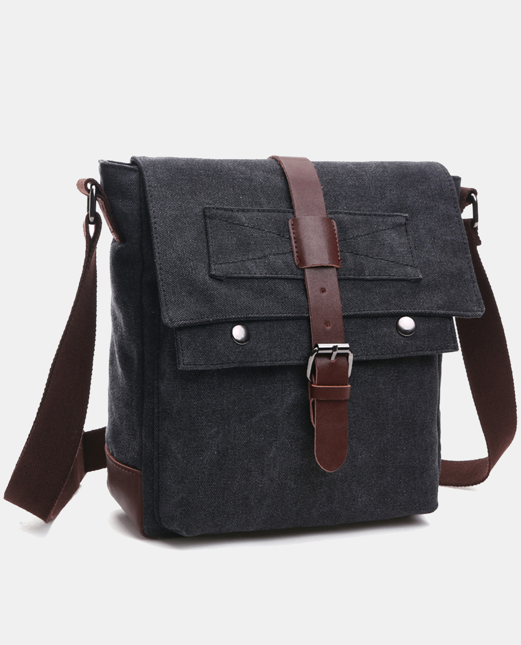 Brown Flip Messenger Bag -Bags- BAGHUGS-MG8170-Black