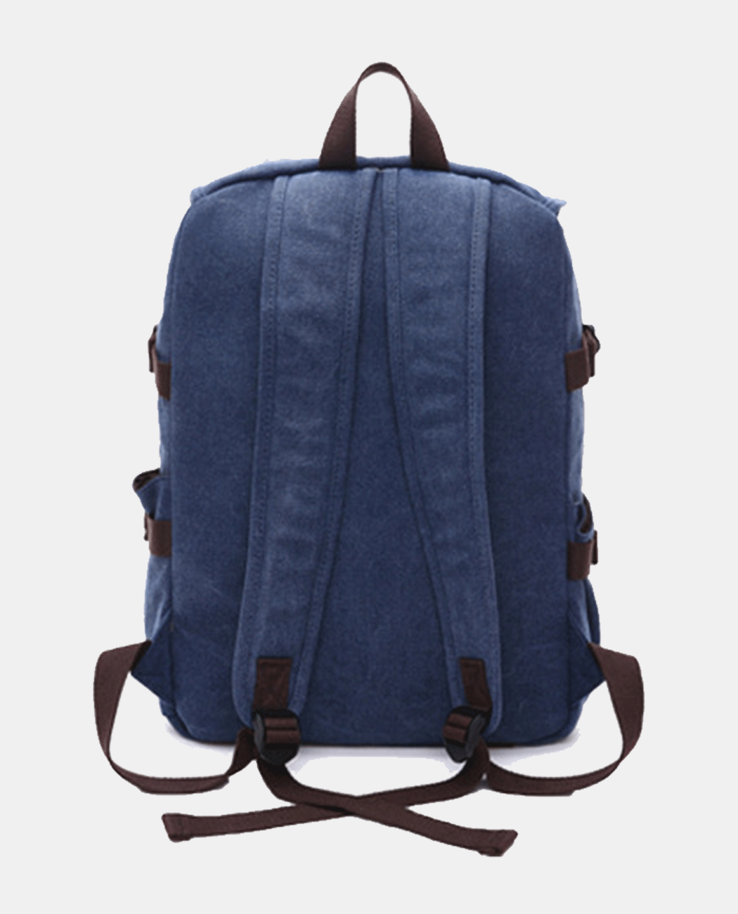 Dark Blue Canvas Backpack -Backpacks- BAGHUGS--TEA color