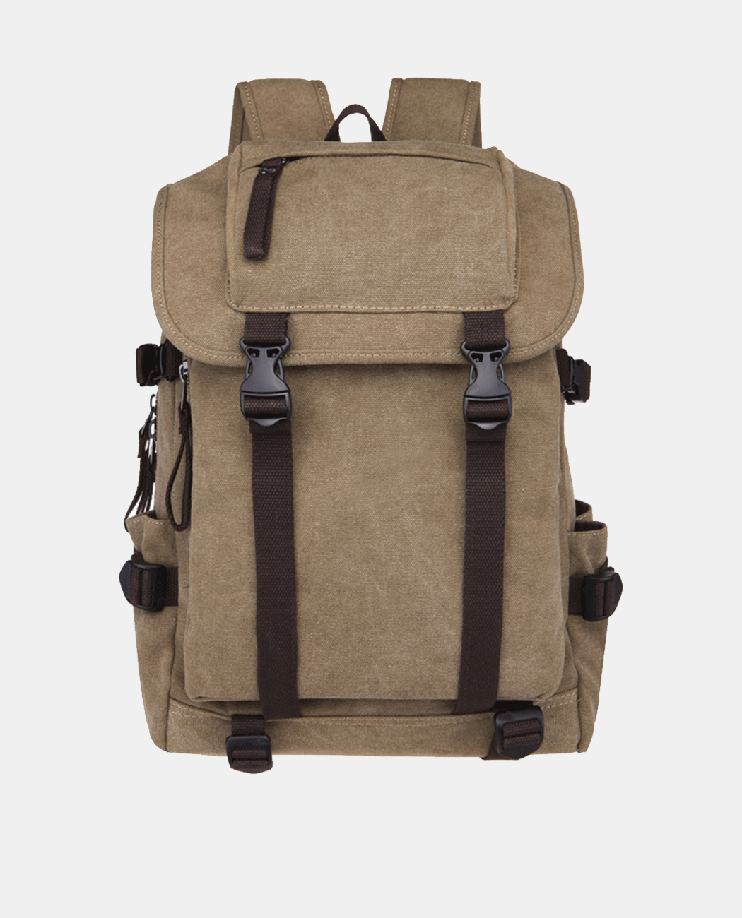 Dark Blue Canvas Backpack -Backpacks- BAGHUGS--TEA color