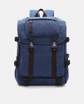 Dark Blue Canvas Backpack -Backpacks- BAGHUGS-MG8540-blue