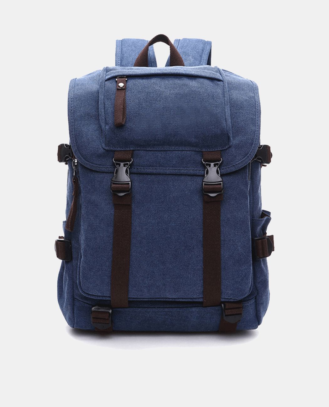 Dark Blue Canvas Backpack -Backpacks- BAGHUGS-MG8540-blue