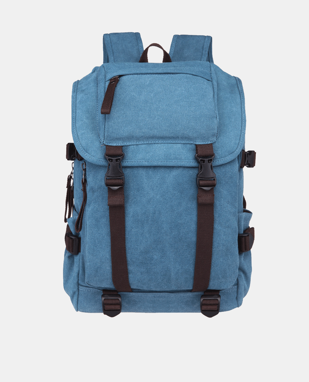 Dark Blue Canvas Backpack -Backpacks- BAGHUGS--Sky Blue