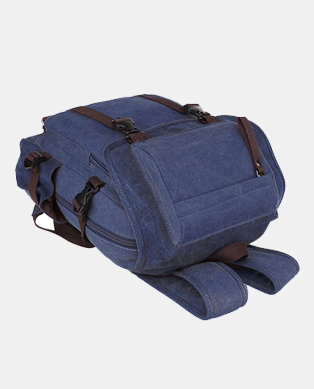 Dark Blue Canvas Backpack -Backpacks- BAGHUGS-MG8540-blue