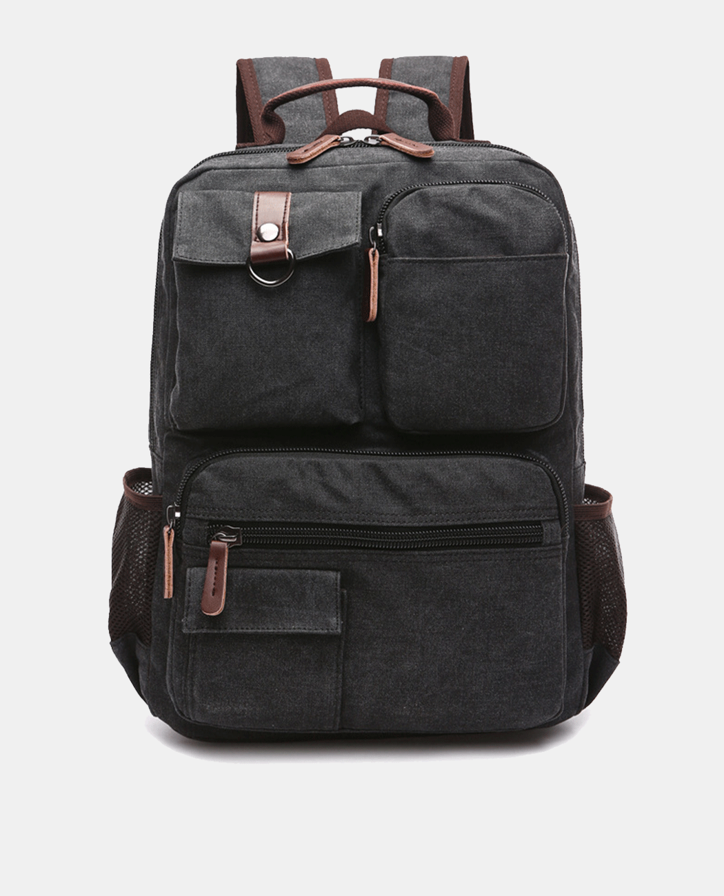 Muti Pockets Canvas Backpack -Backpacks- BAGHUGS-MG8681-Blue Gray