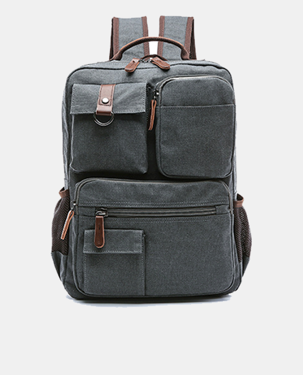 Muti Pockets Canvas Backpack -Backpacks- BAGHUGS-MG8680-Gray