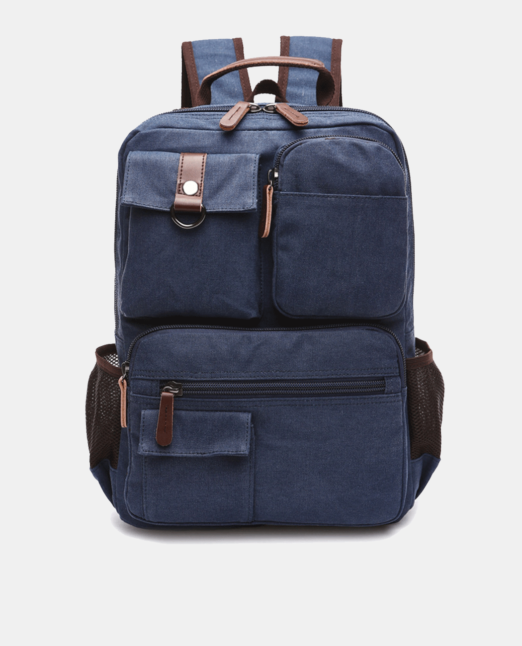 Muti Pockets Canvas Backpack -Backpacks- BAGHUGS-MG8679-Midnight Blue