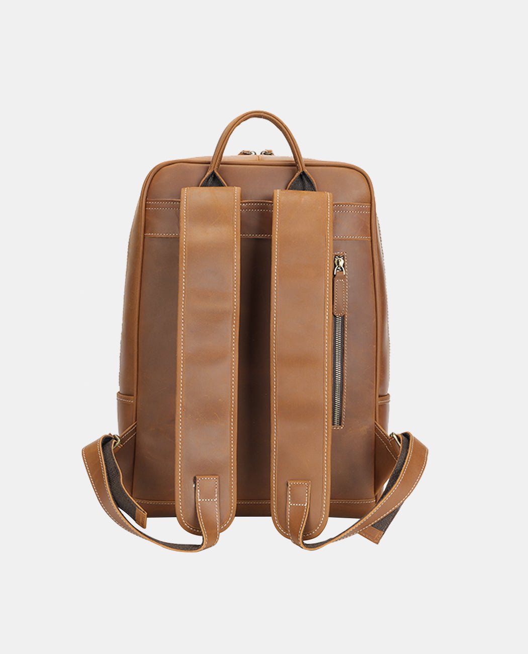 Khaki Leather Backpack