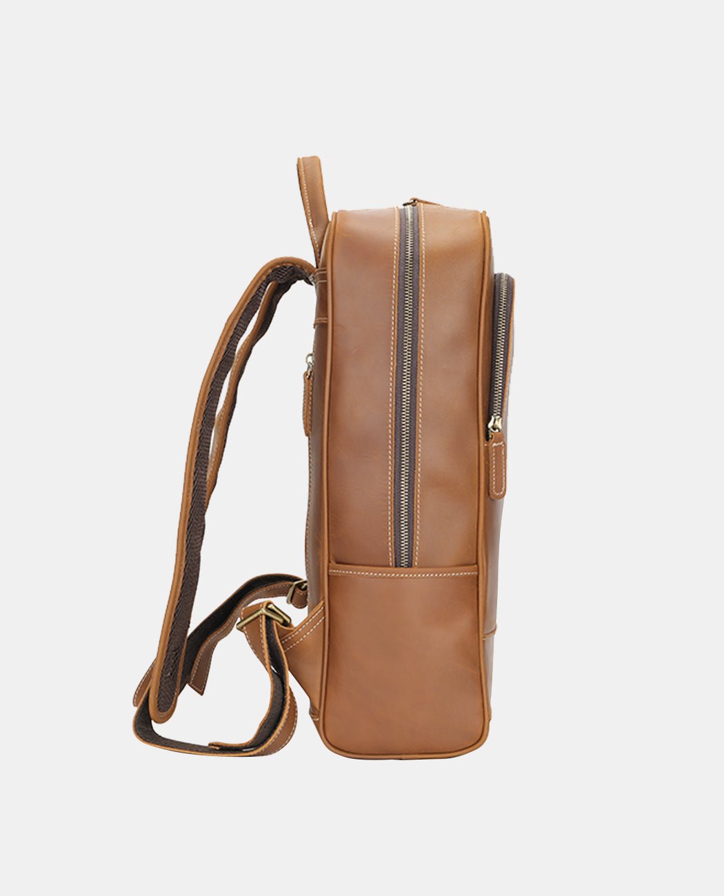 Khaki Leather Backpack
