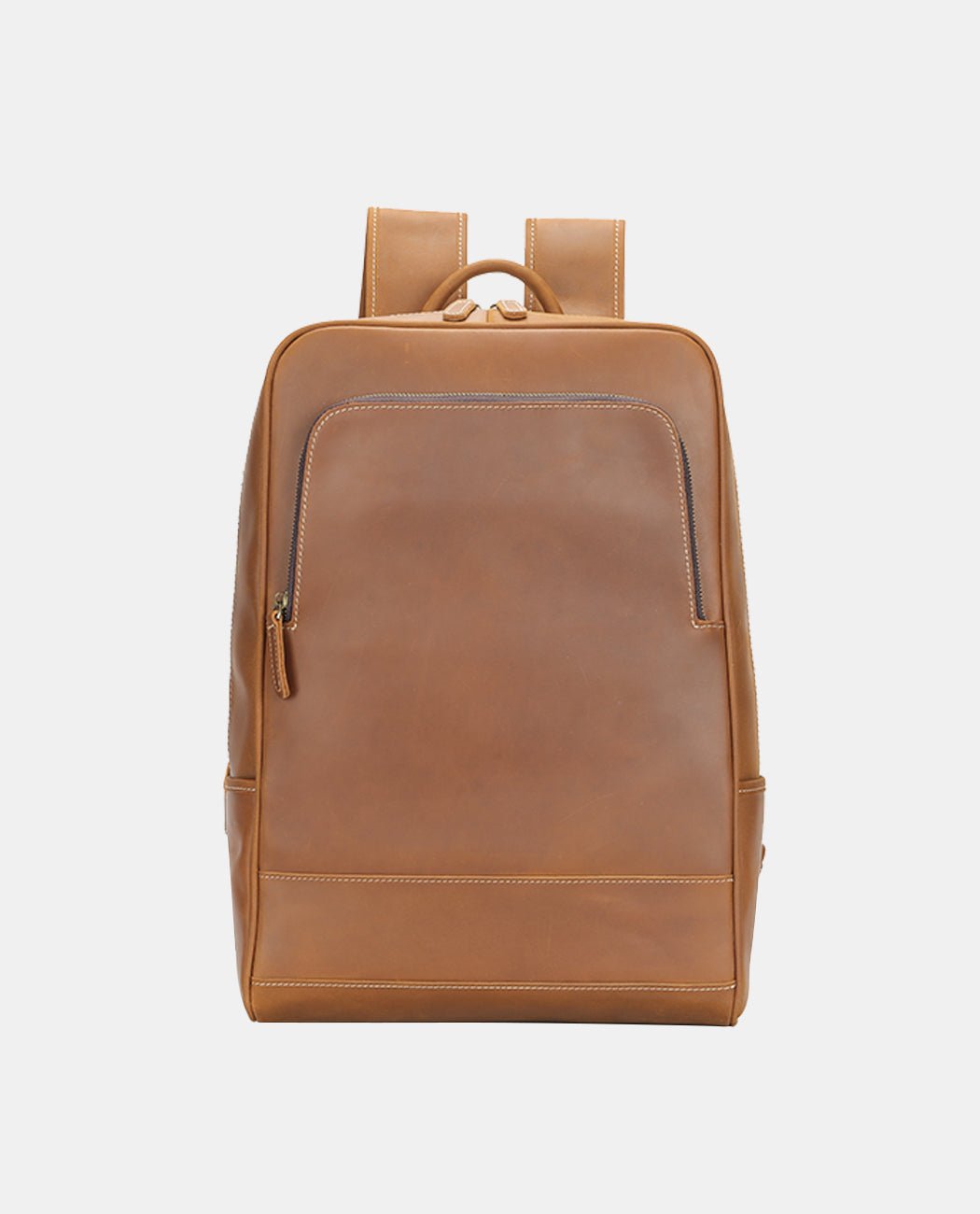 Khaki Leather Backpack