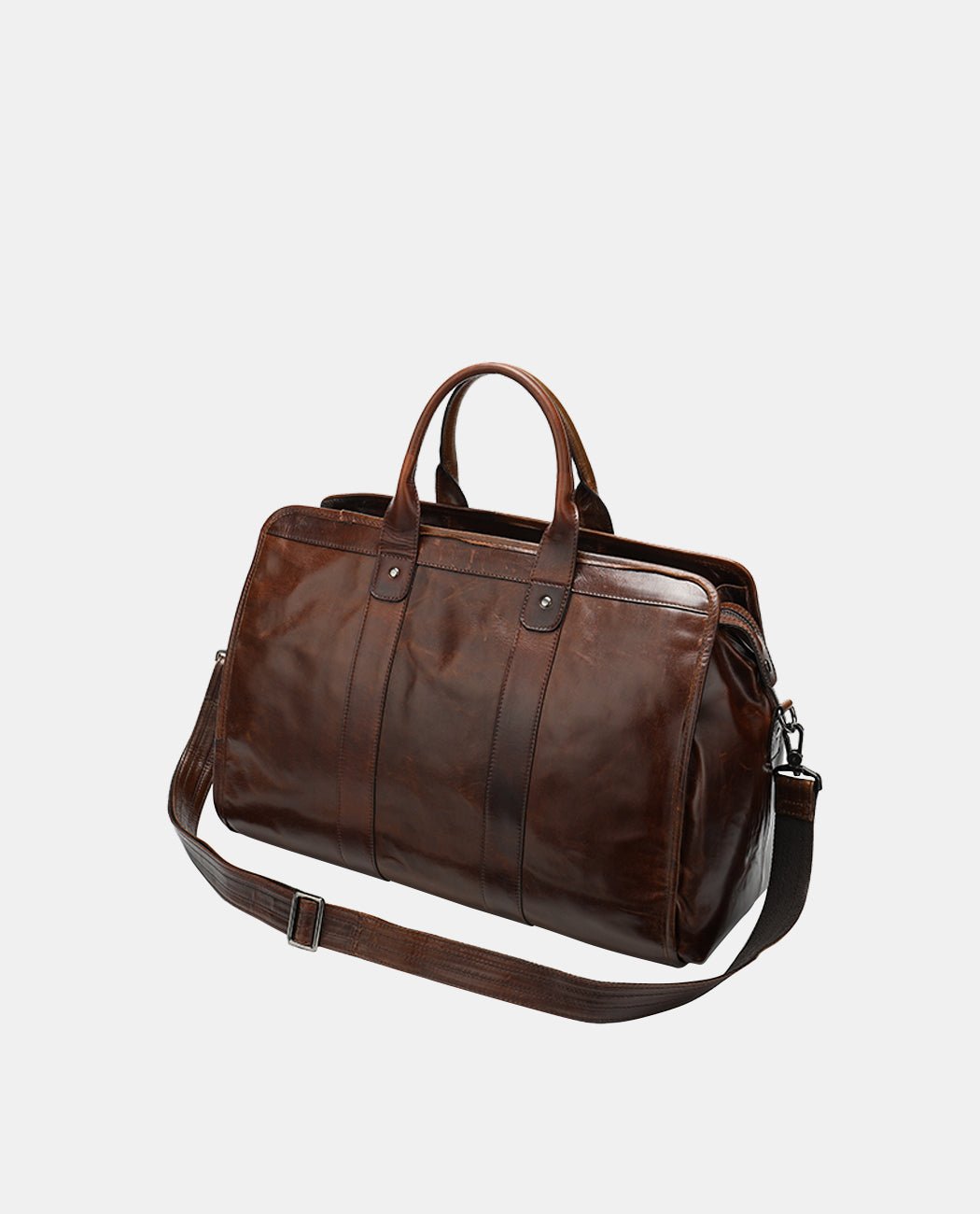Classic Leather Durable Travel Bag -Bags- BAGHUGS-MR-05-498-Dark Brown