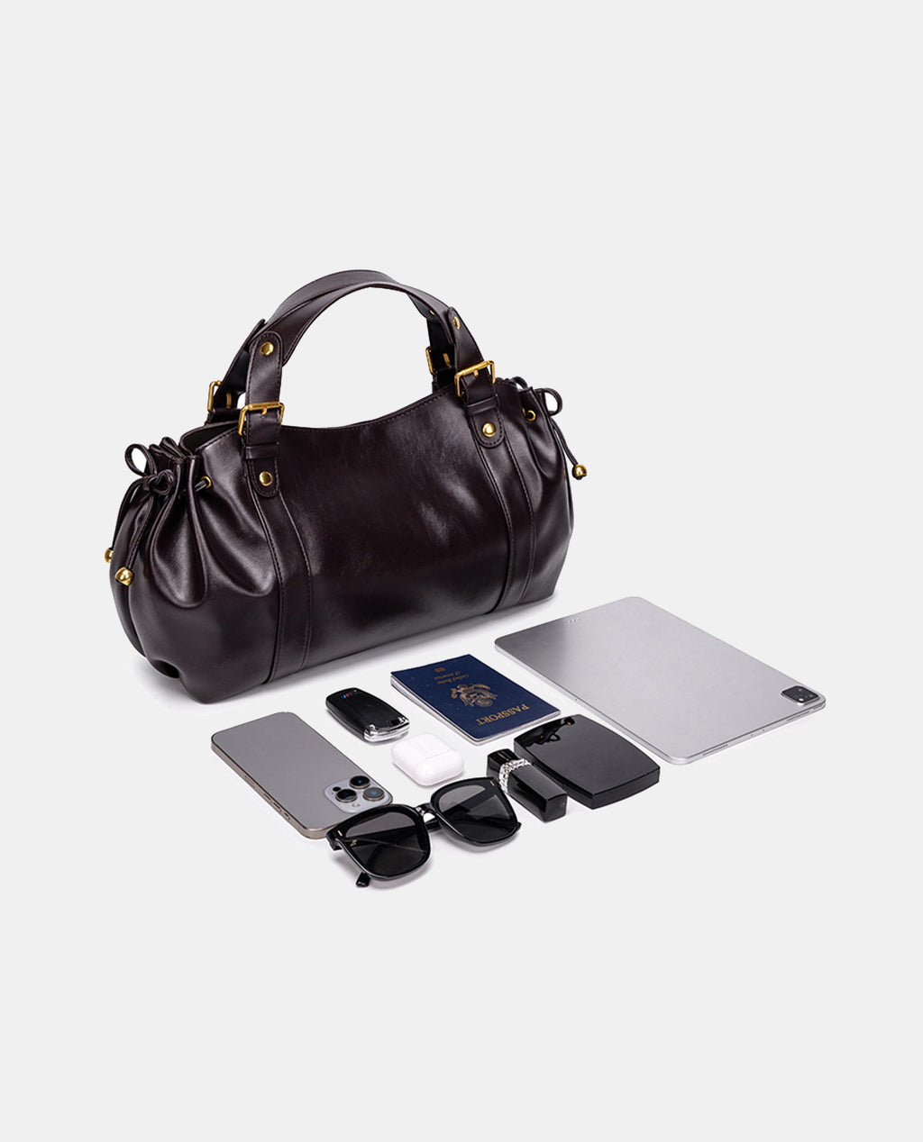 Large Leather Travel Duffel Bag