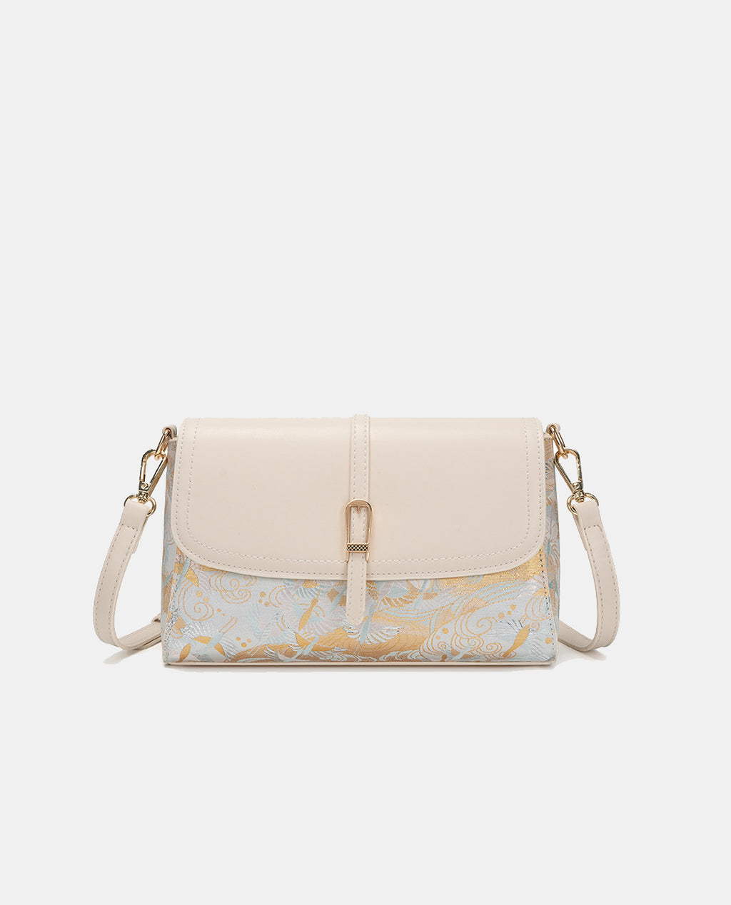 Silk Brocade Crane Shoulder Bag