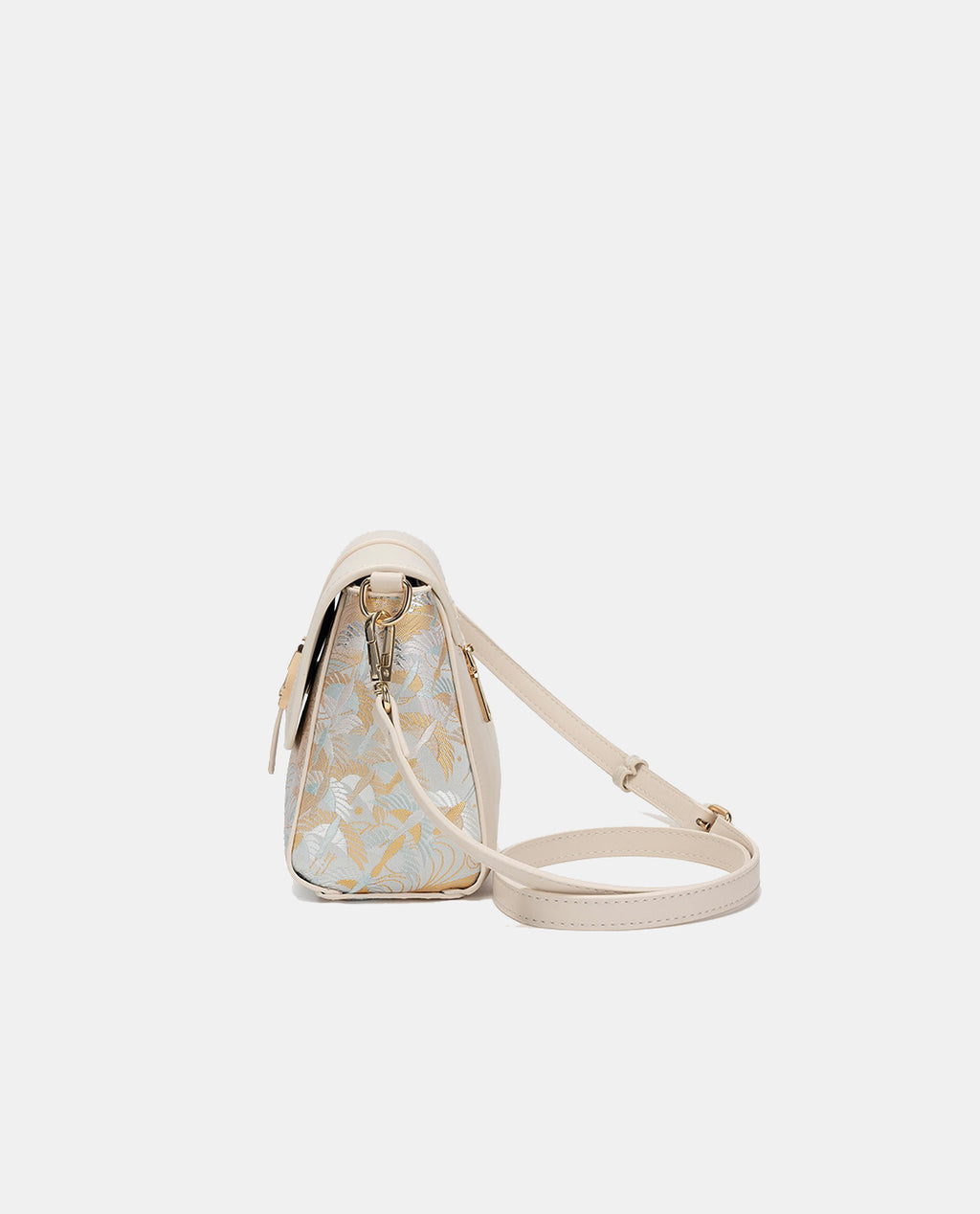 Silk Brocade Crane Shoulder Bag
