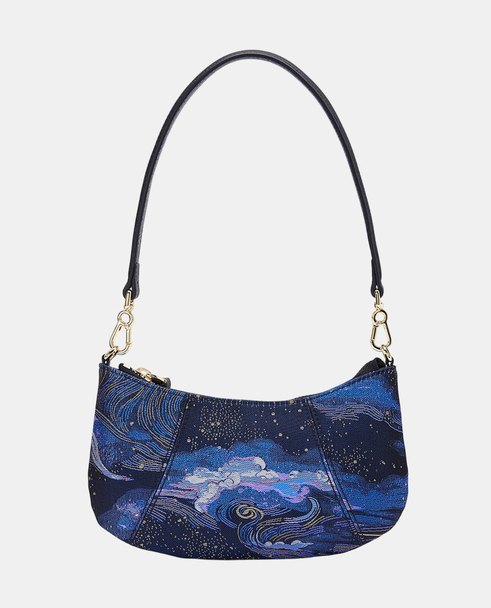 Traditional Chinese Silk Brocade Crescent Bag