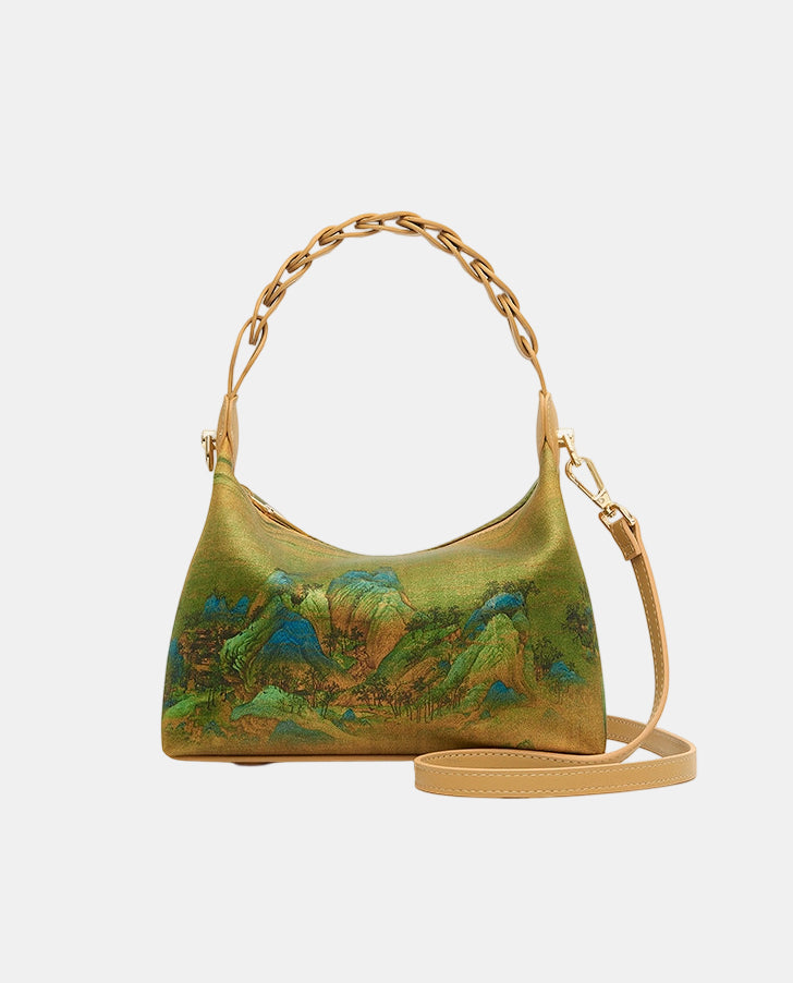 Silk Brocade Landscape Handbag