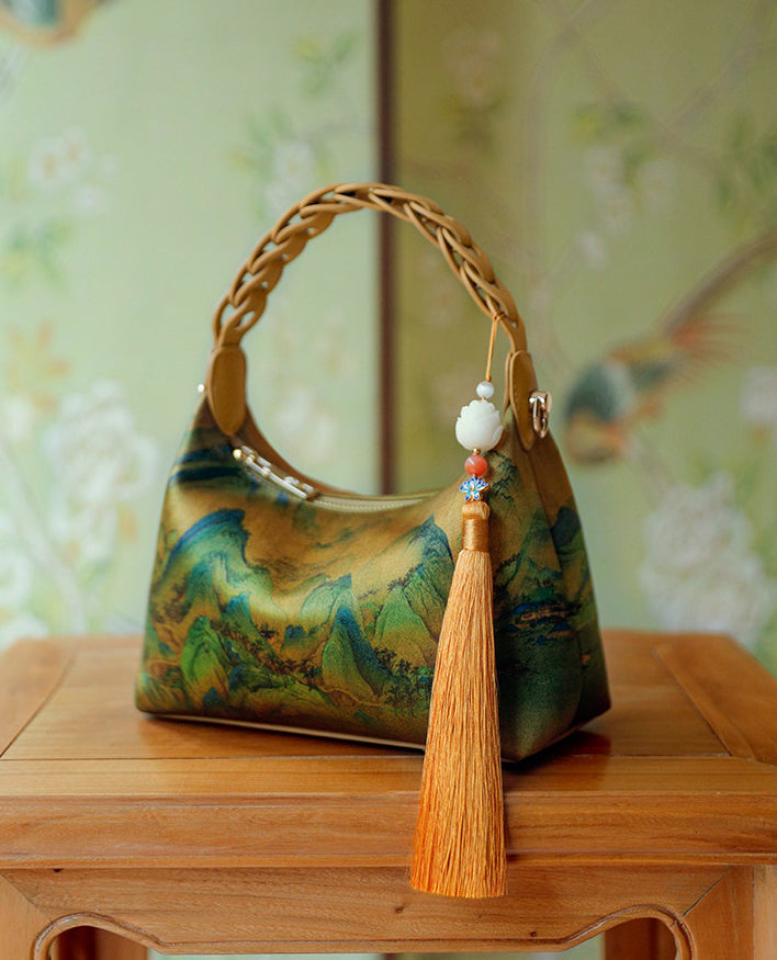 Silk Brocade Landscape Handbag