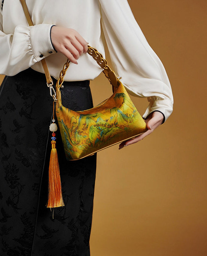 Silk Brocade Landscape Handbag