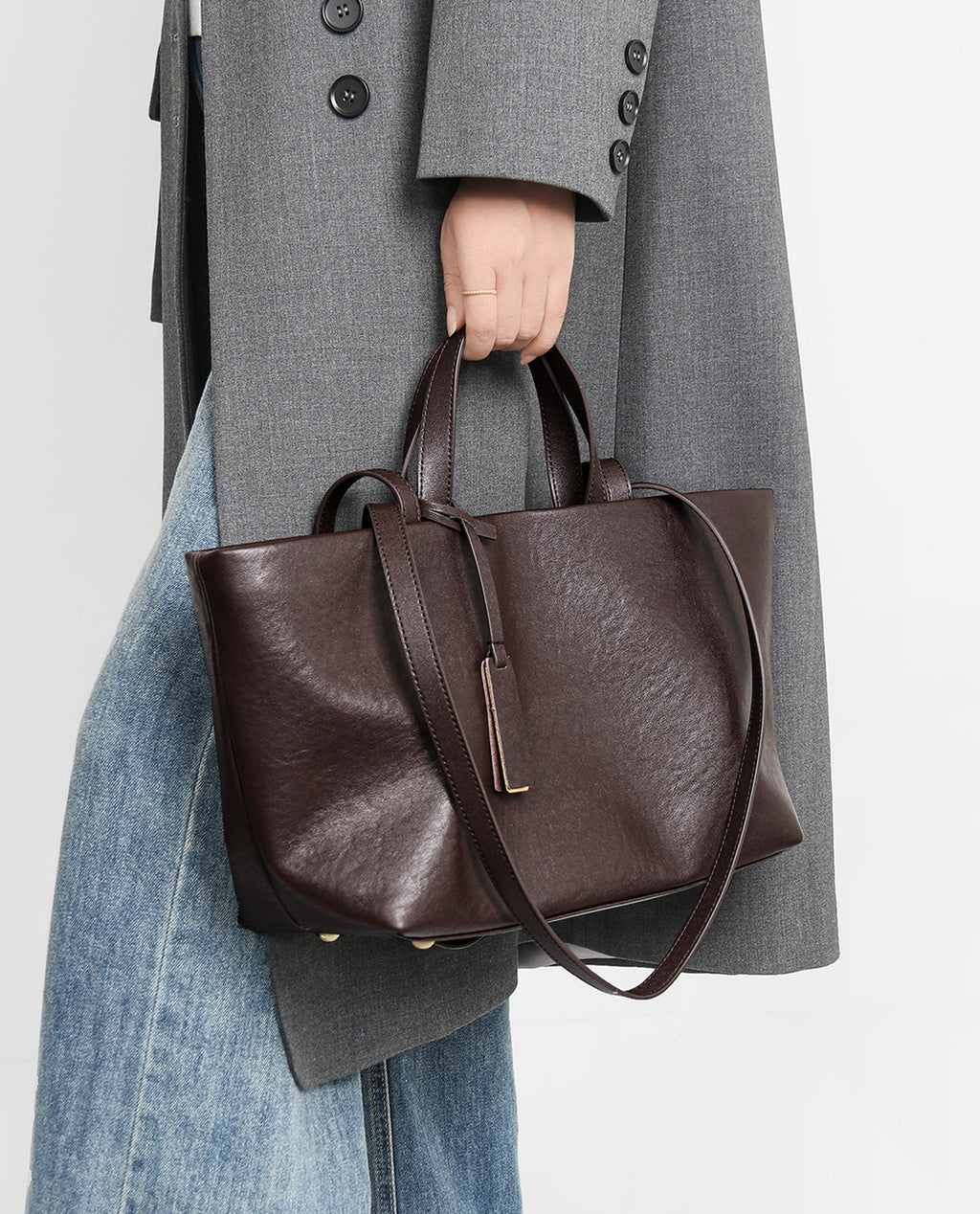 Women's Minimalist Leather Tote Bag