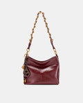 Glossy Burgundy Leather Hobo Bag