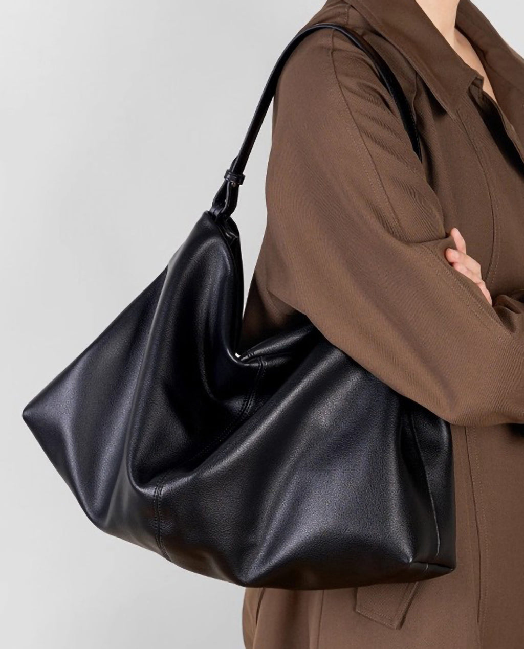 Large Leather Slouchy Hobo Bag