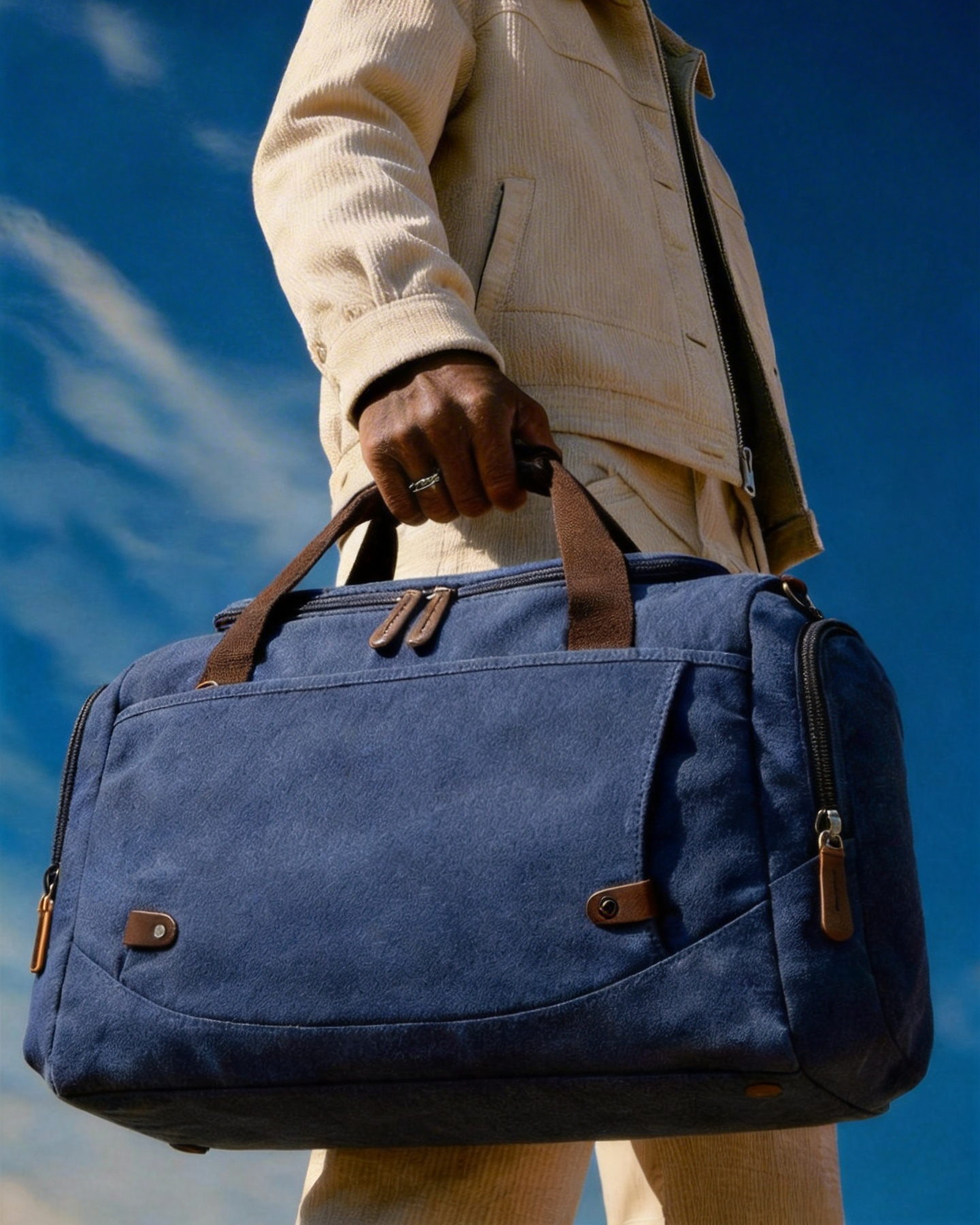 Choco Canvas Duffle Bag