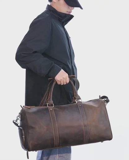 Crazy Horse Leather Duffel Bag